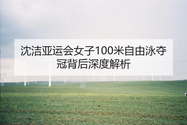 沈洁亚运会女子100米自由泳夺冠背后深度解析